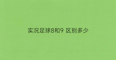 实况足球8和9 区别多少